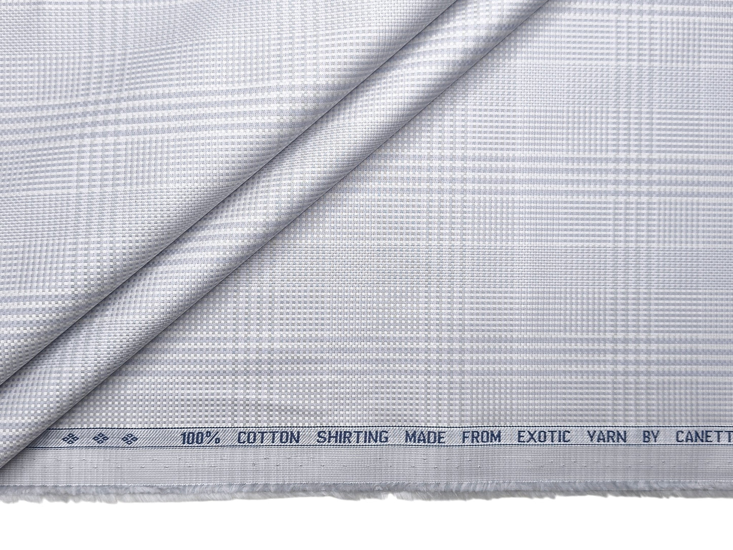 Canetti Italy 100% Cotton Premium Shirting Fabric (Grey, Patterned Checks)