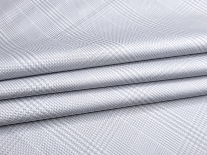 Canetti Italy 100% Cotton Premium Shirting Fabric (Grey, Patterned Checks)