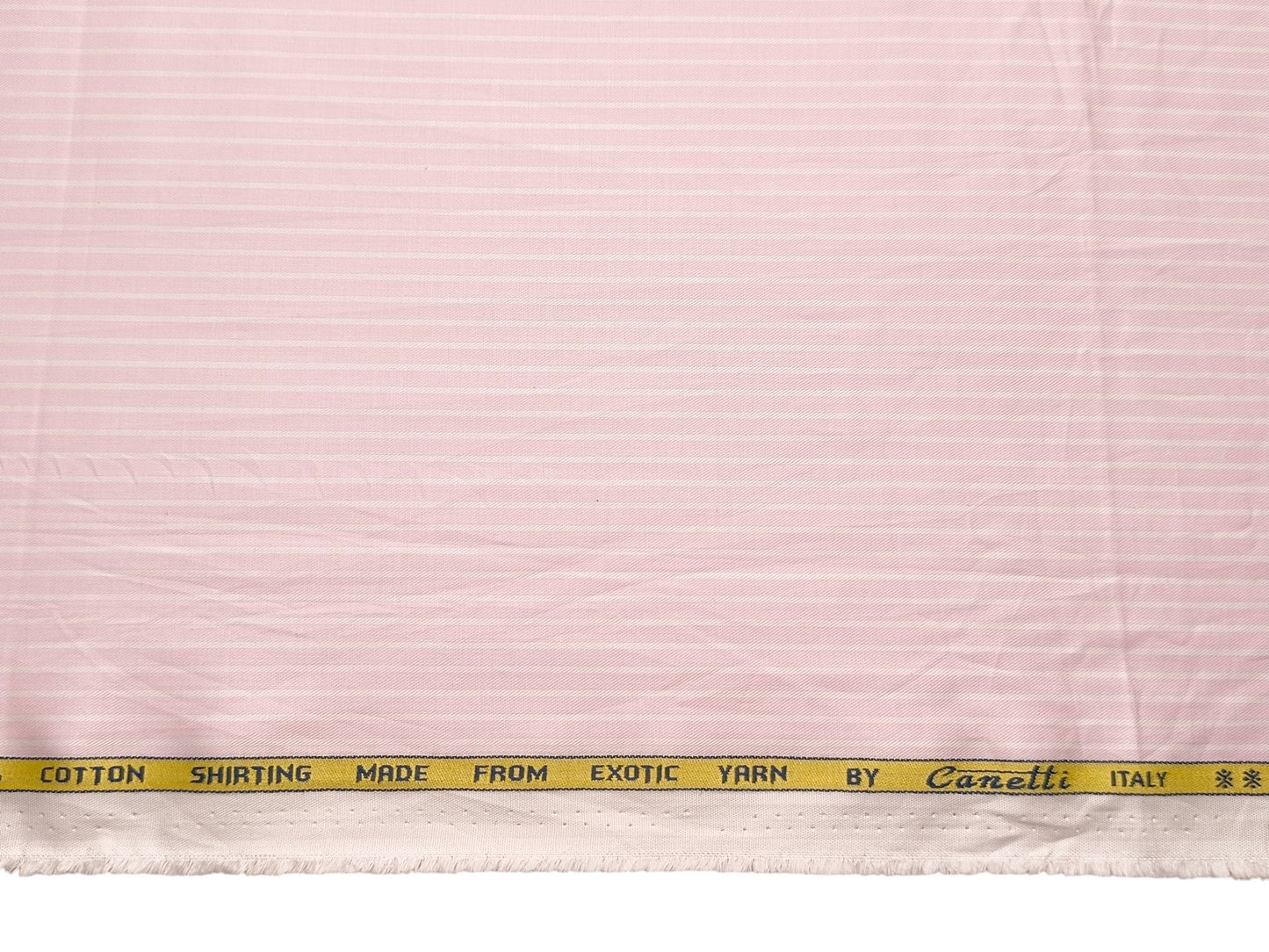 Canetti Italy 100% Cotton Premium Shirting Fabric (Light Pink , Stripes)