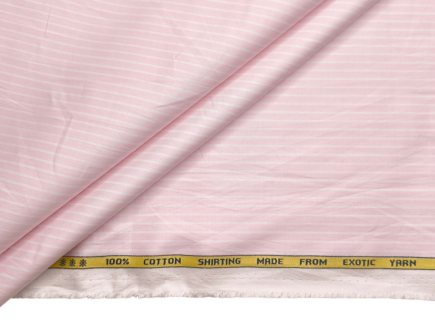 Canetti Italy 100% Cotton Premium Shirting Fabric (Light Pink , Stripes)