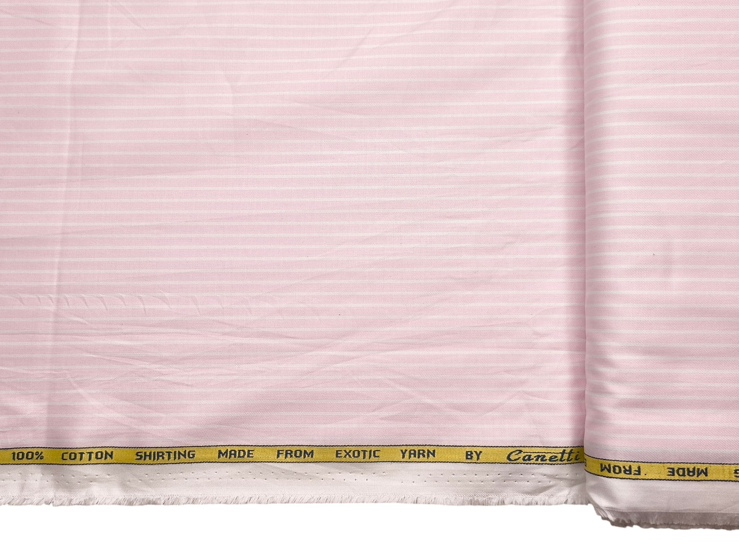 Canetti Italy 100% Cotton Premium Shirting Fabric (Light Pink , Stripes)