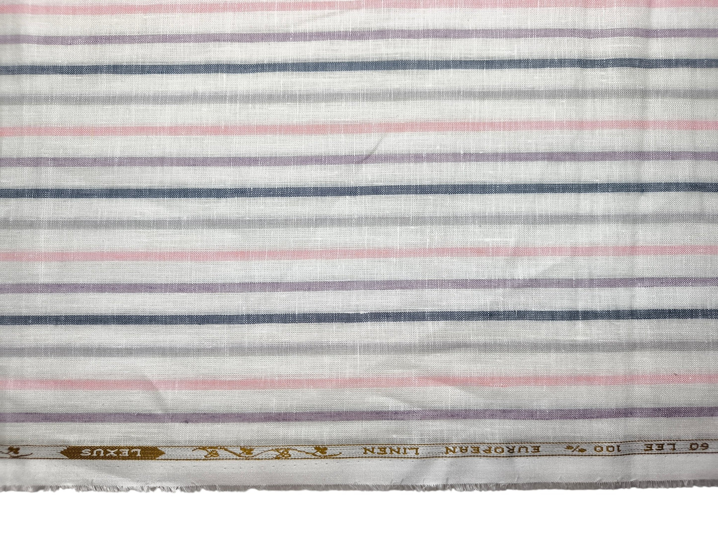 100% Pure Linen 60 LEA Shirting Fabric Shirting Fabric (Multicolour, Stripes)