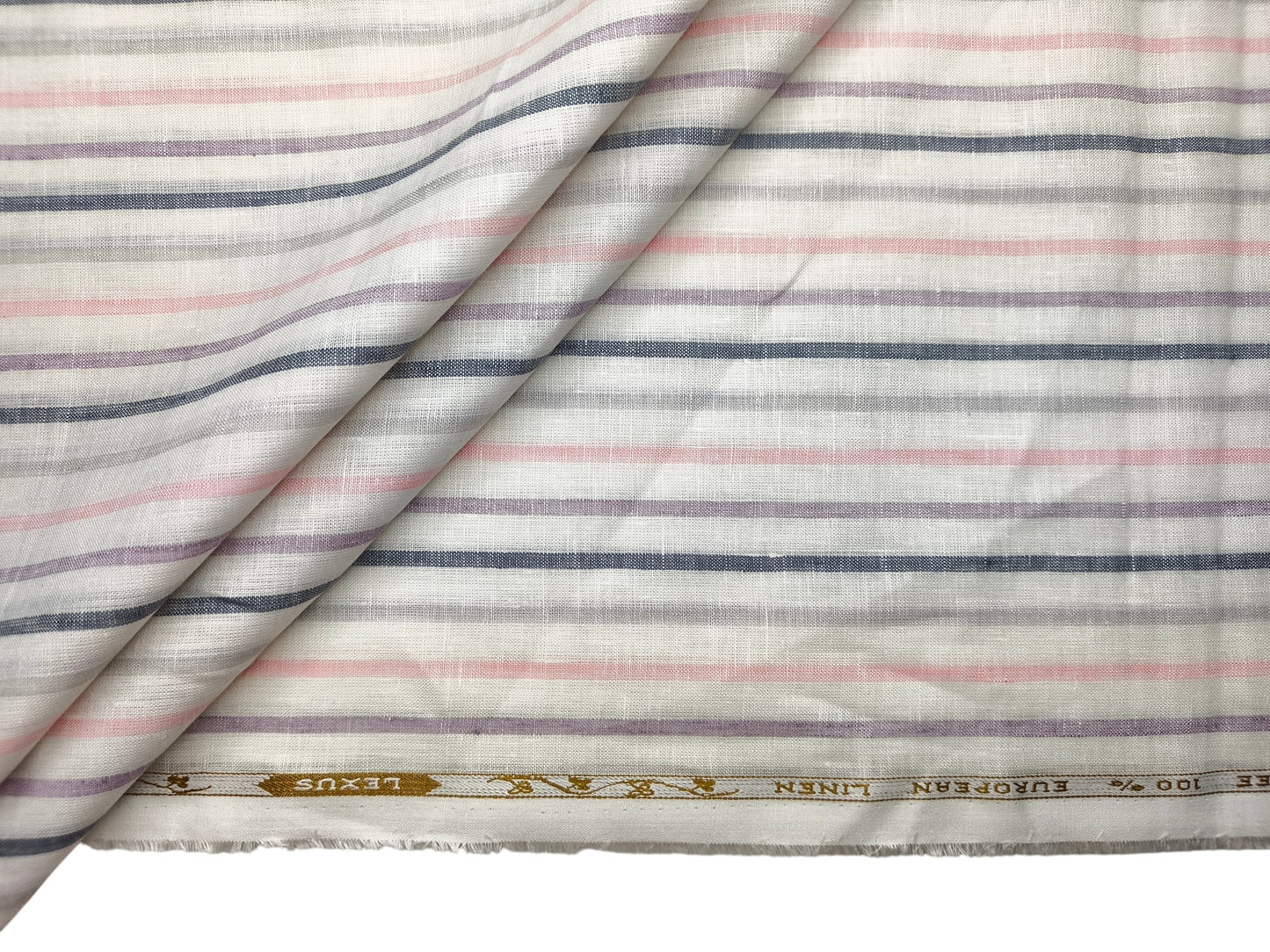 100% Pure Linen 60 LEA Shirting Fabric Shirting Fabric (Multicolour, Stripes)