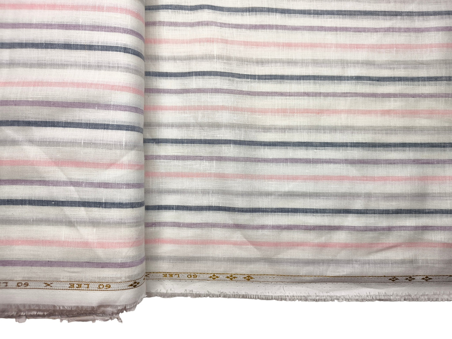 100% Pure Linen 60 LEA Shirting Fabric Shirting Fabric (Multicolour, Stripes)