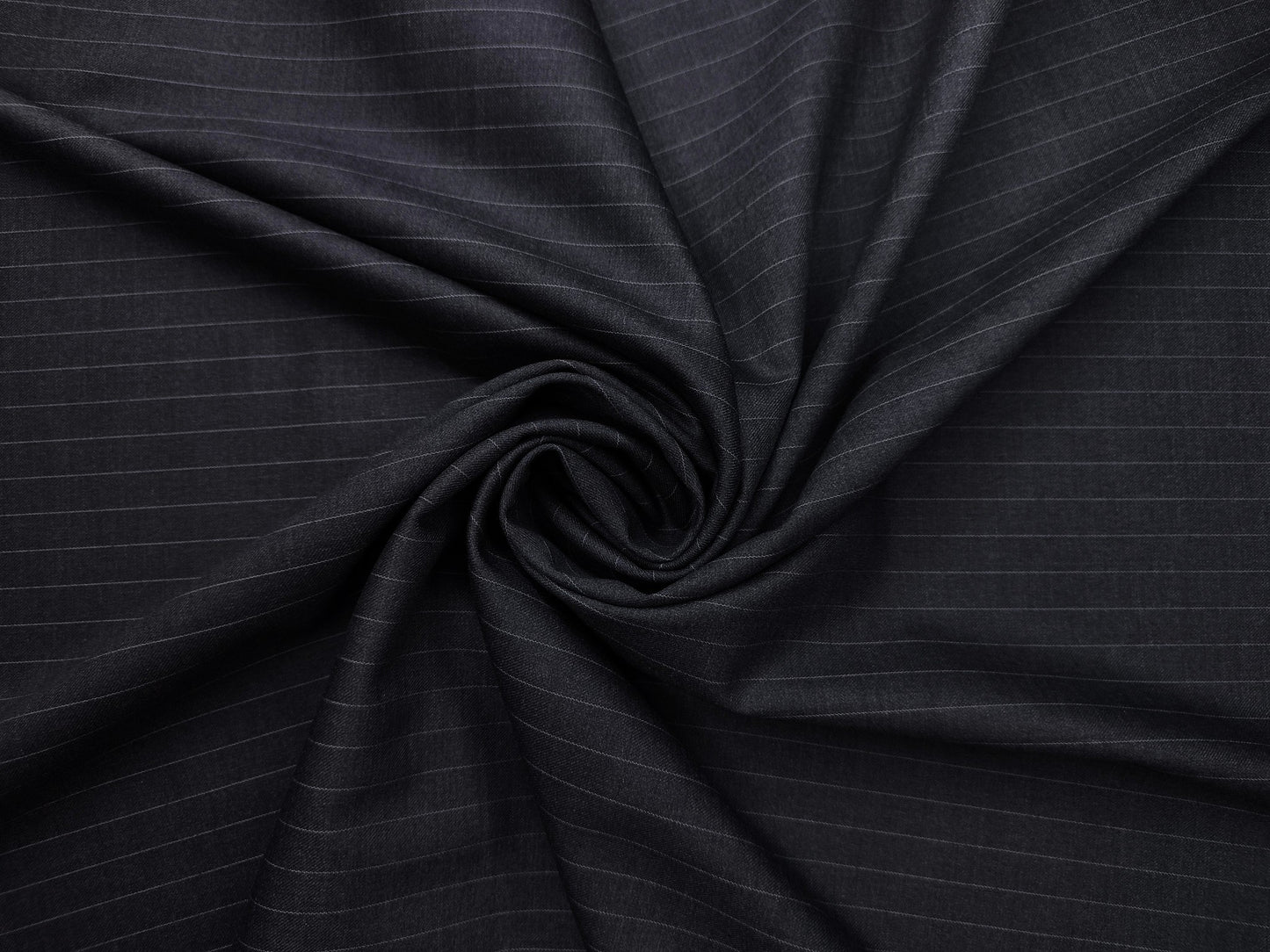 Canetti Italy Premium Stretched TR Suiting Fabric (Charcoal Grey, Pinstripes)