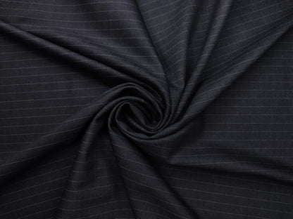 Canetti Italy Premium Stretched TR Suiting Fabric (Charcoal Grey, Pinstripes)