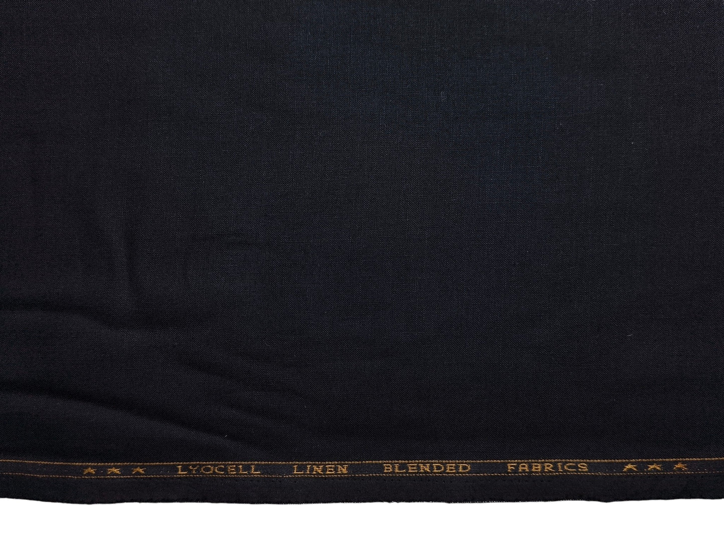 Premium Linen Lyocell Blended Shirting Fabric (Black, Plain)
