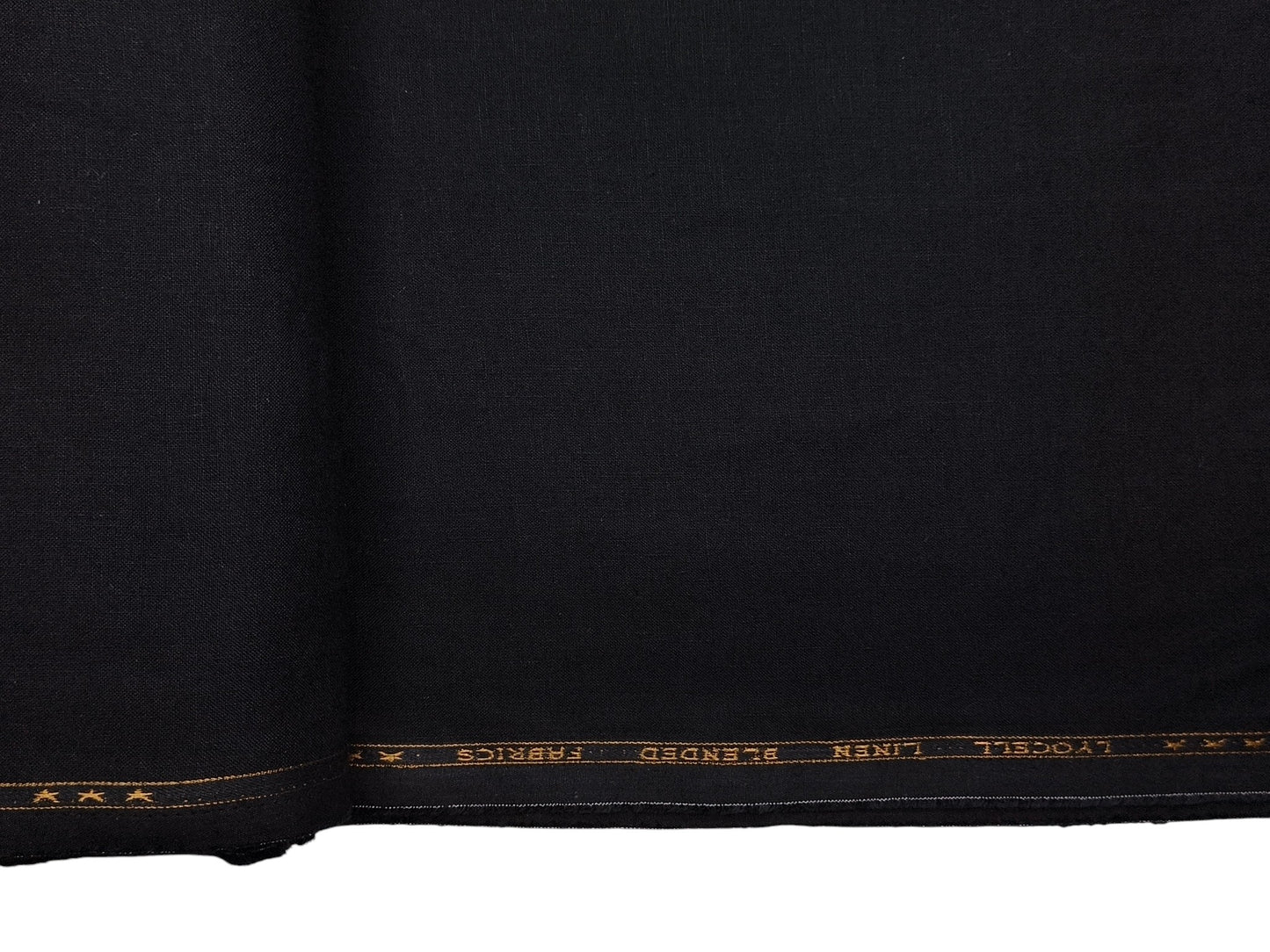 Premium Linen Lyocell Blended Shirting Fabric (Black, Plain)