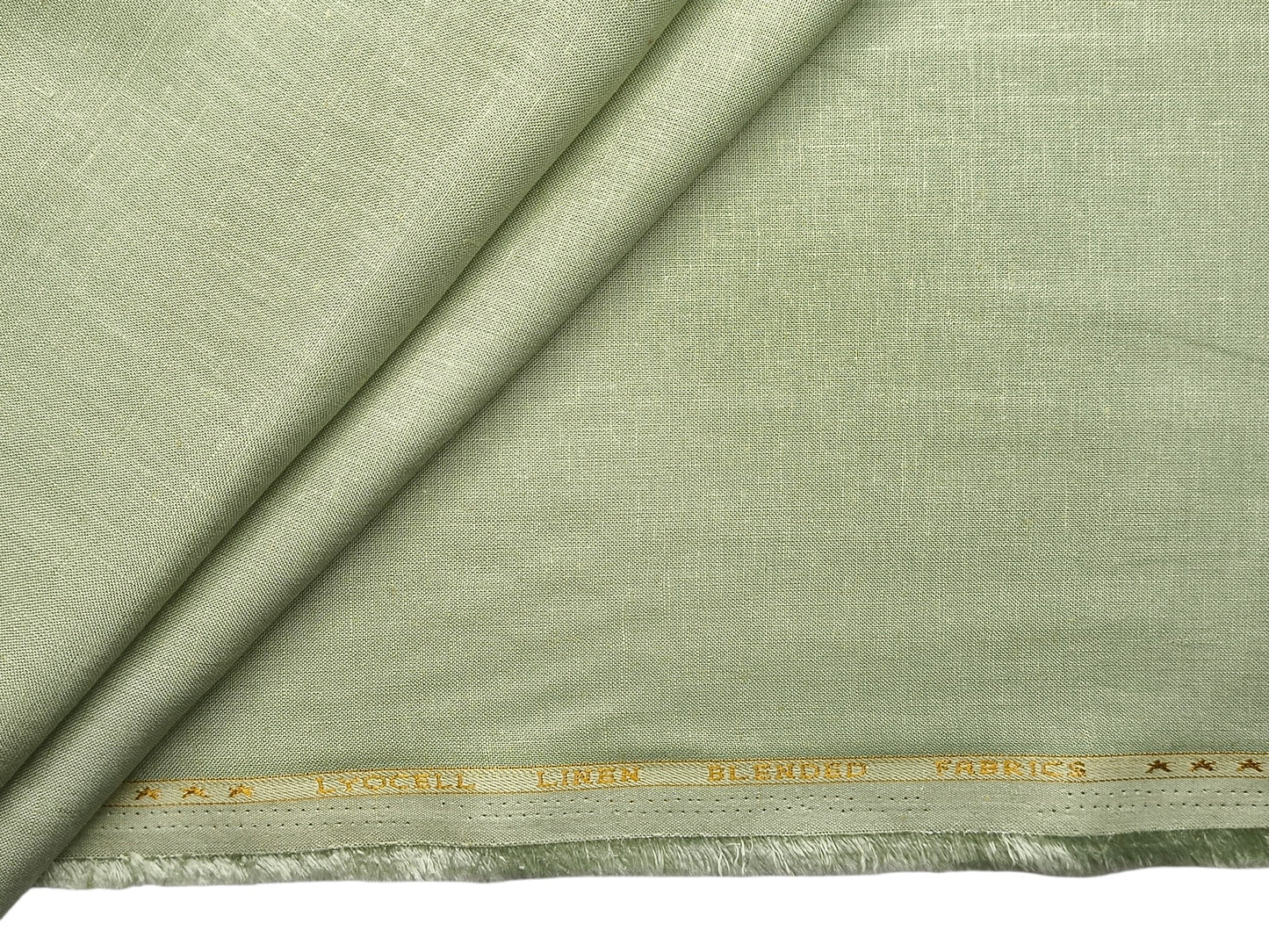 Premium Linen Lyocell Blended Shirting Fabric (Pista, Plain)