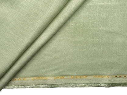 Premium Linen Lyocell Blended Shirting Fabric (Pista, Plain)
