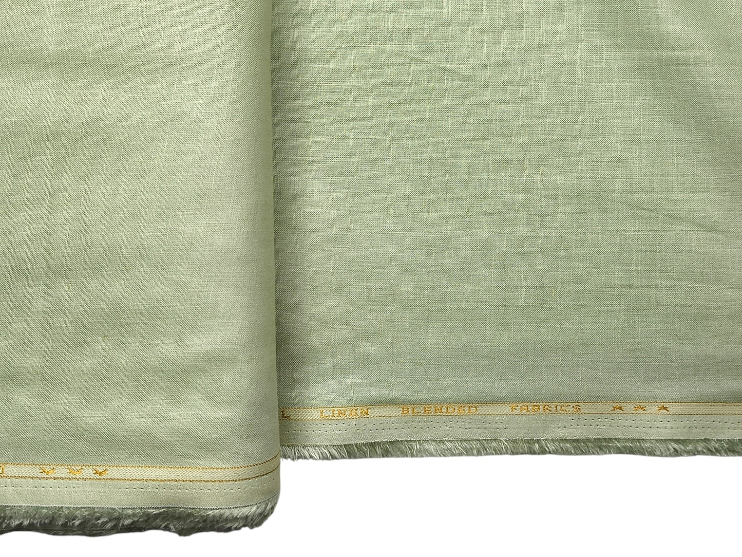 Premium Linen Lyocell Blended Shirting Fabric (Pista, Plain)