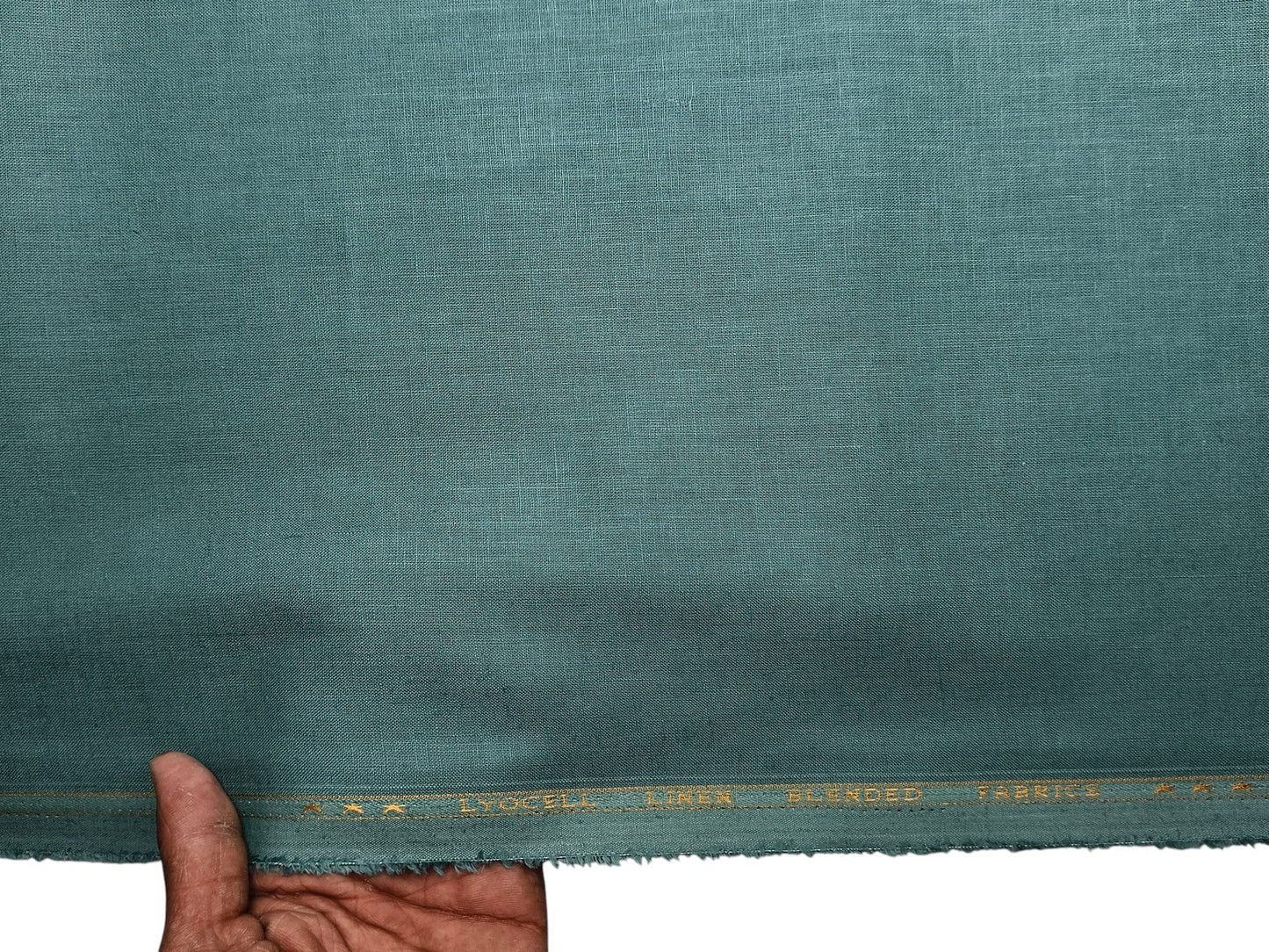 Premium Linen Lyocell Blended Shirting Fabric (Sea Green, Plain)