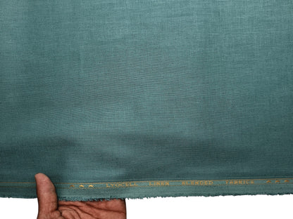 Premium Linen Lyocell Blended Shirting Fabric (Sea Green, Plain)