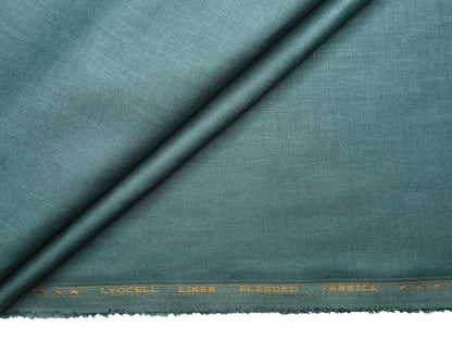 Premium Linen Lyocell Blended Shirting Fabric (Sea Green, Plain)