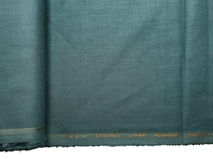 Premium Linen Lyocell Blended Shirting Fabric (Sea Green, Plain)