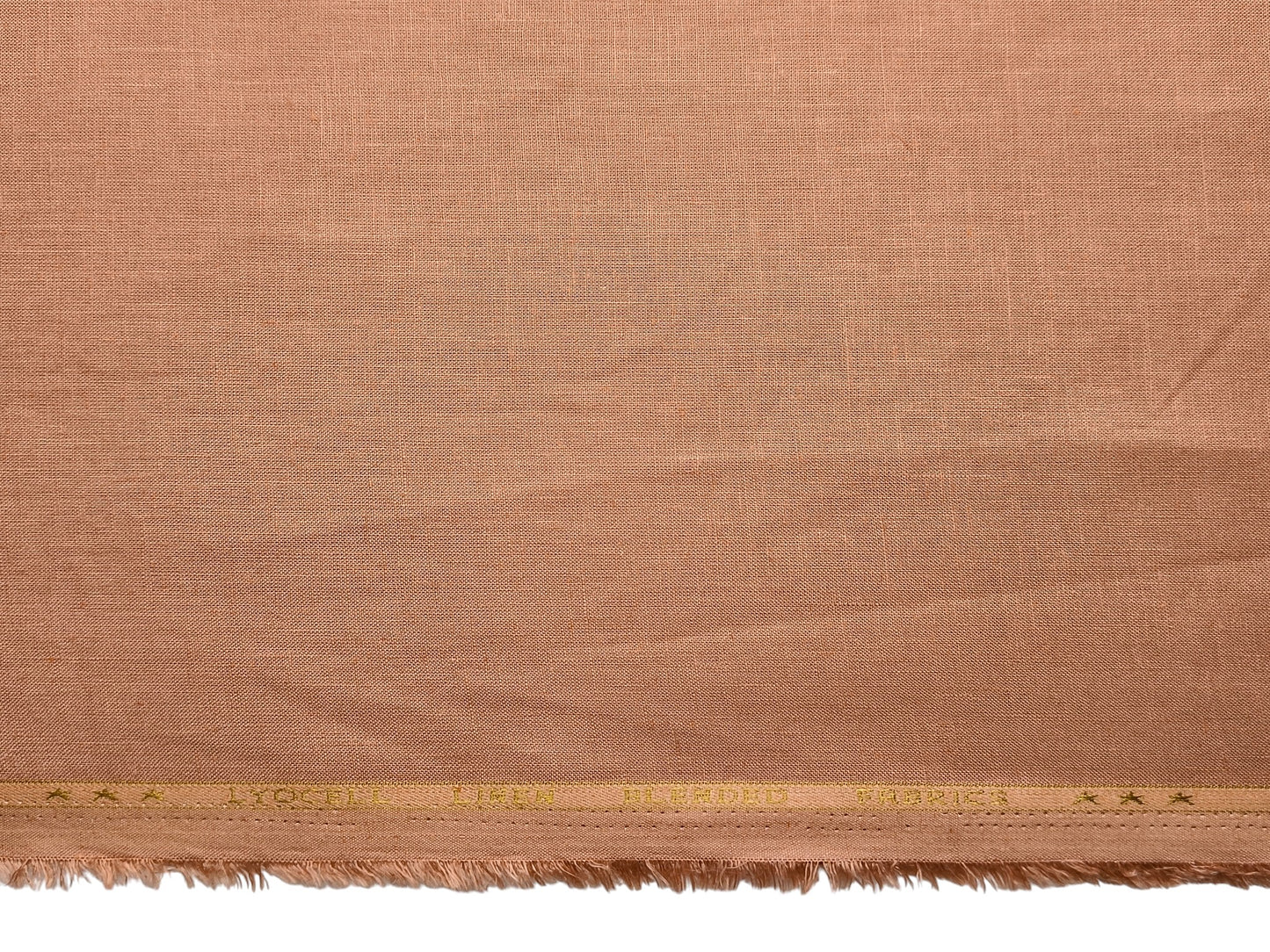 Premium Linen Lyocell Blended Shirting Fabric (Pastel Peach, Plain)