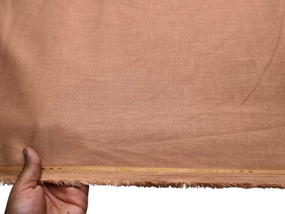 Premium Linen Lyocell Blended Shirting Fabric (Pastel Peach, Plain)