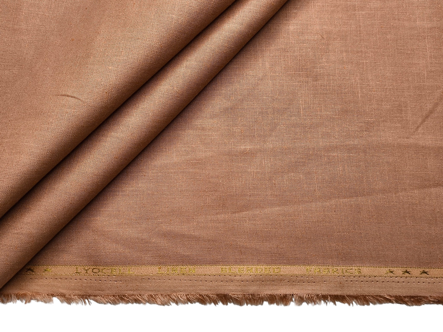Premium Linen Lyocell Blended Shirting Fabric (Pastel Peach, Plain)