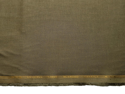 Premium Linen Lyocell Blended Shirting Fabric (Dusty Green, Plain)