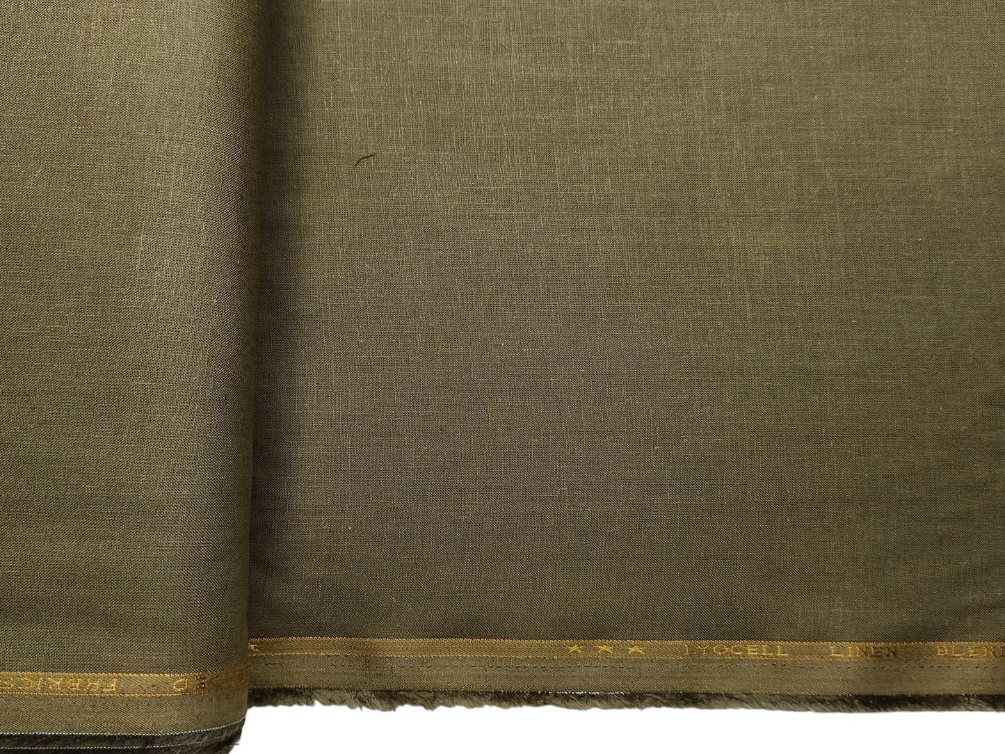 Premium Linen Lyocell Blended Shirting Fabric (Dusty Green, Plain)