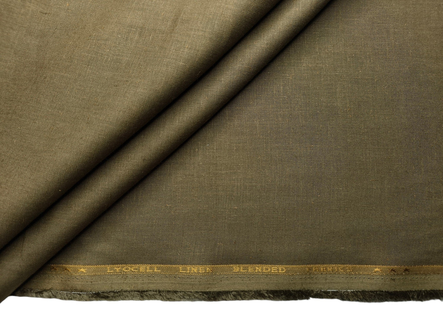 Premium Linen Lyocell Blended Shirting Fabric (Dusty Green, Plain)