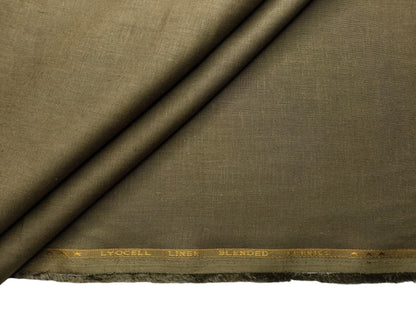 Premium Linen Lyocell Blended Shirting Fabric (Dusty Green, Plain)