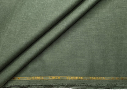 Premium Linen Lyocell Blended Shirting Fabric (Pastel Green, Plain)