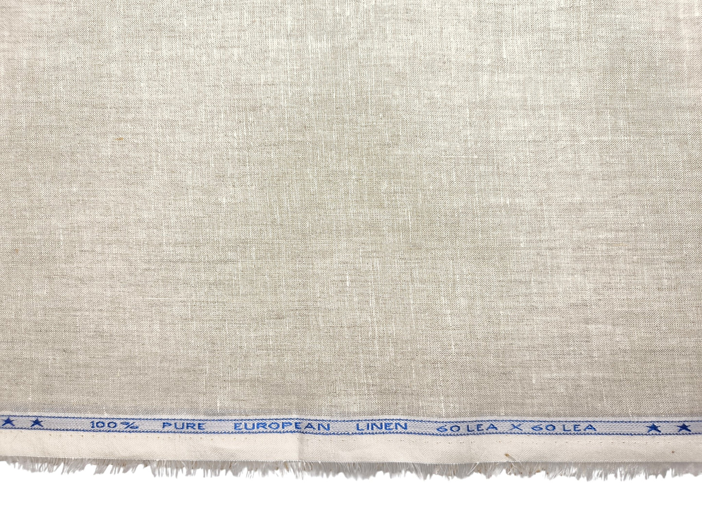 100% Pure Linen 60 LEA Shirting Fabric (Natural, Plain)