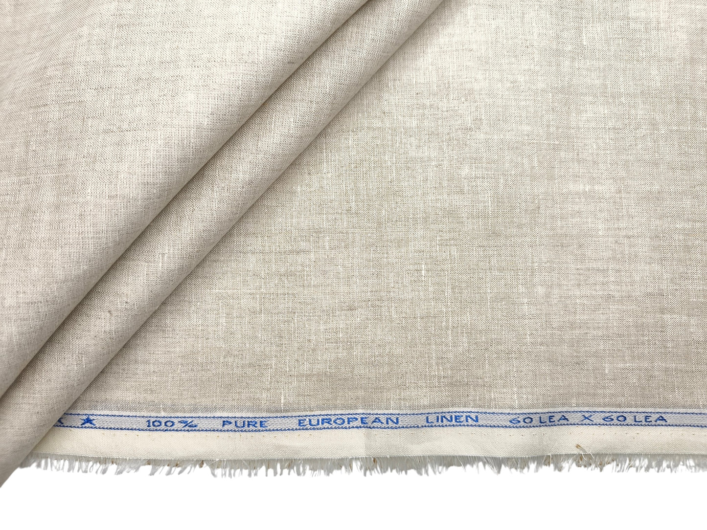 100% Pure Linen 60 LEA Shirting Fabric (Natural, Plain)