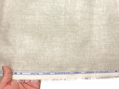 100% Pure Linen 60 LEA Shirting Fabric (Natural, Plain)