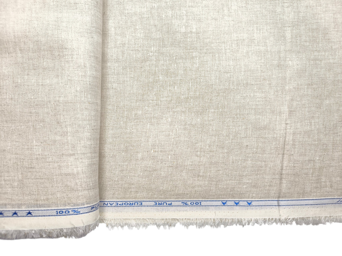 100% Pure Linen 60 LEA Shirting Fabric (Natural, Plain)
