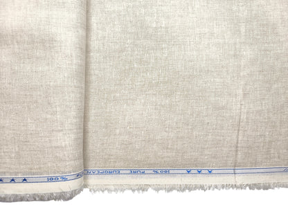 100% Pure Linen 60 LEA Shirting Fabric (Natural, Plain)