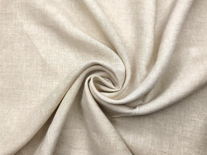 100% Pure Linen 60 LEA Shirting Fabric (Natural, Plain)