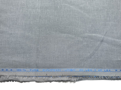 100% Pure Linen 60 LEA Shirting Fabric (Steel Grey, Plain)