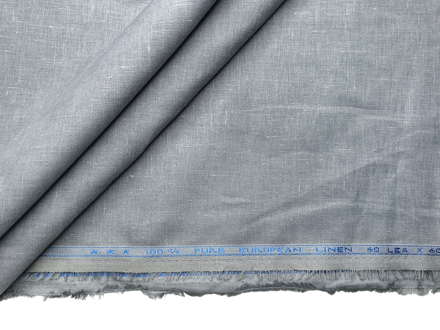 100% Pure Linen 60 LEA Shirting Fabric (Steel Grey, Plain)