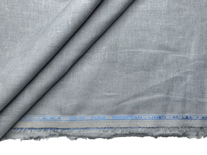 100% Pure Linen 60 LEA Shirting Fabric (Steel Grey, Plain)