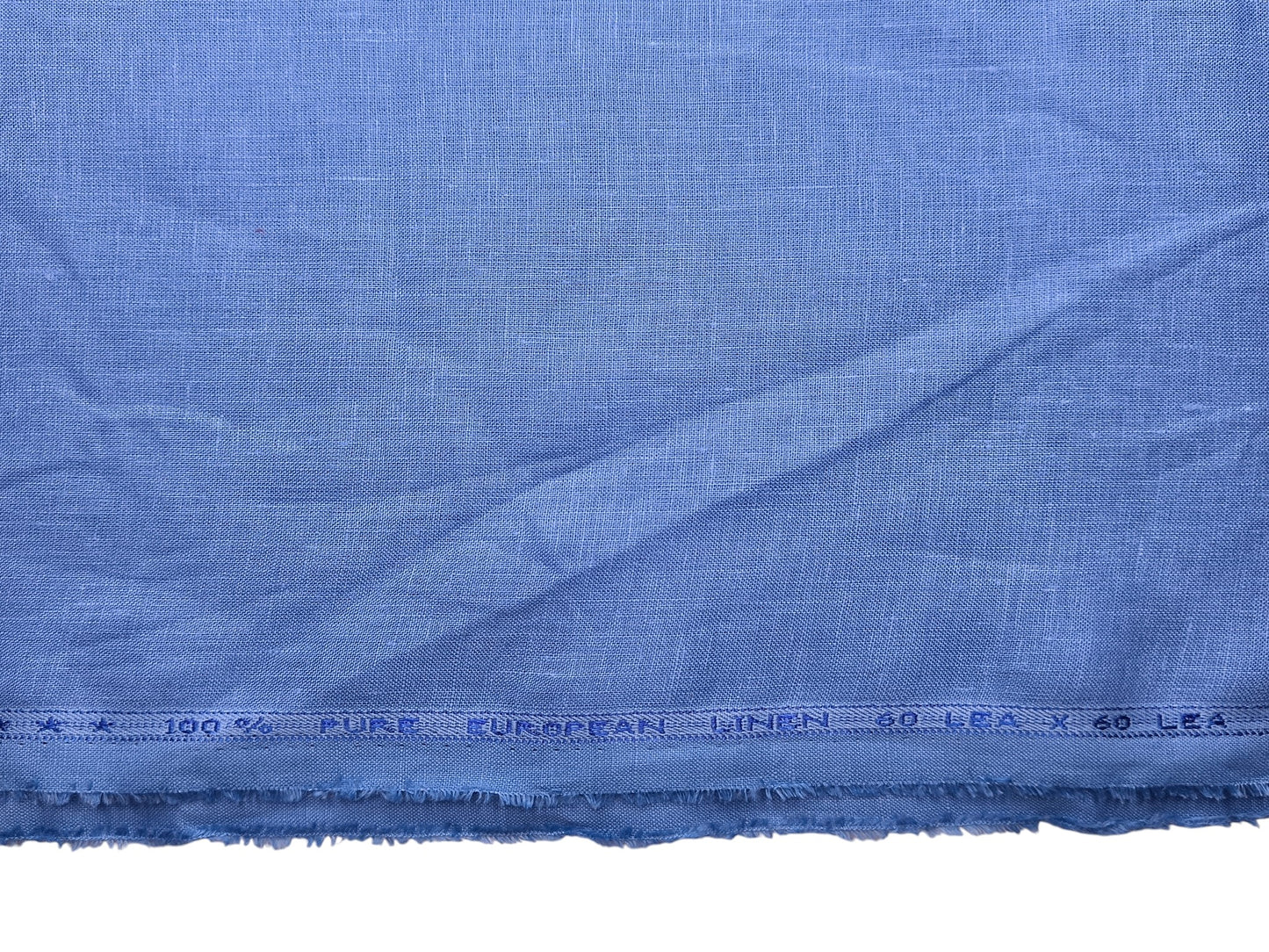 100% Pure Linen 60 LEA Shirting Fabric (Classic Blue, Plain)