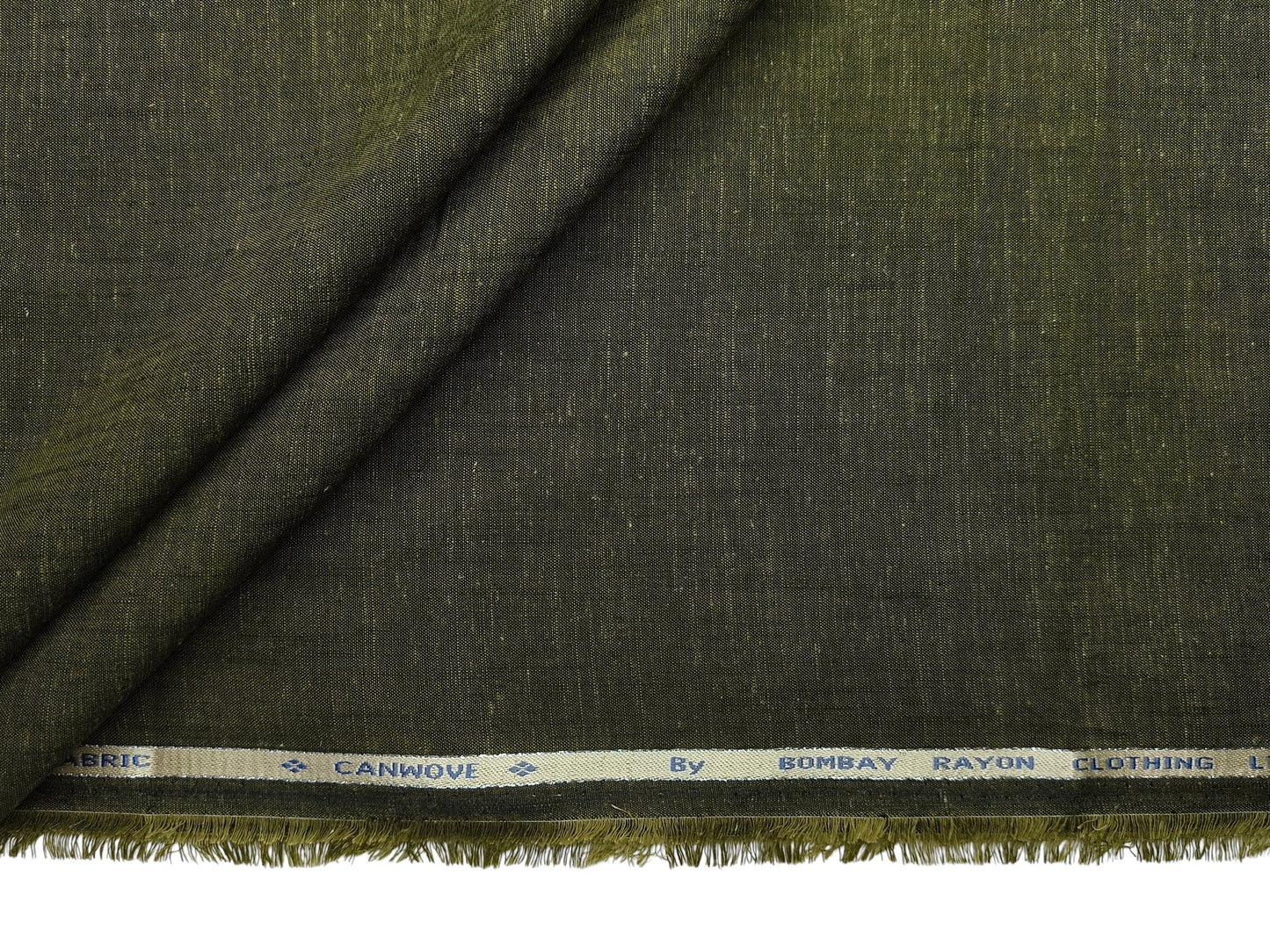 Bombay Rayon Linen Tencel Blended Shirting Fabric (Dark Green, Plain)
