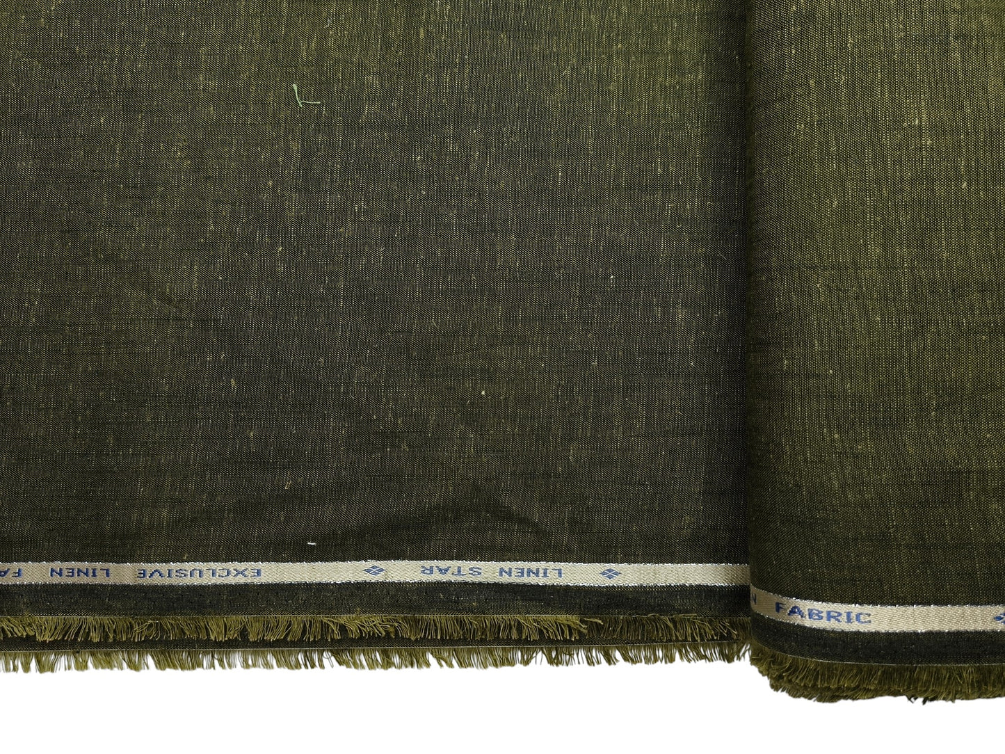 Bombay Rayon Linen Tencel Blended Shirting Fabric (Dark Green, Plain)