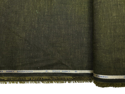 Bombay Rayon Linen Tencel Blended Shirting Fabric (Dark Green, Plain)