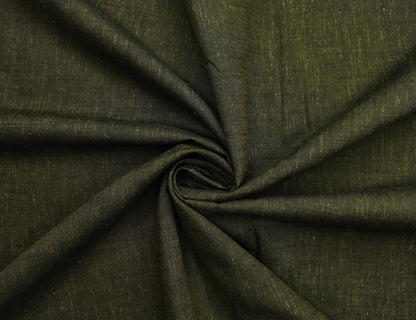 Bombay Rayon Linen Tencel Blended Shirting Fabric (Dark Green, Plain)
