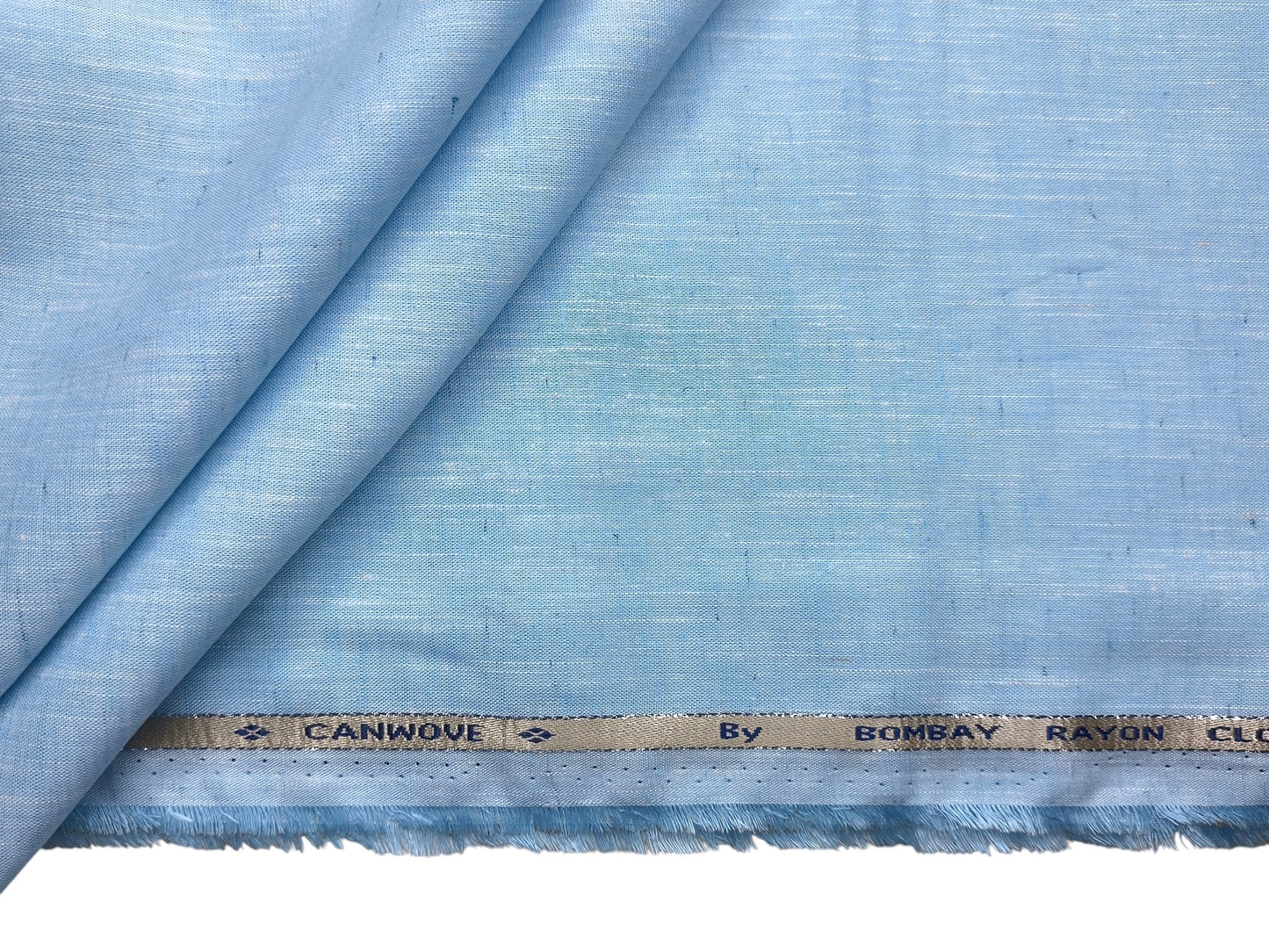 Bombay Rayon Linen Tencel Blended Shirting Fabric (Sky Blue, Plain)