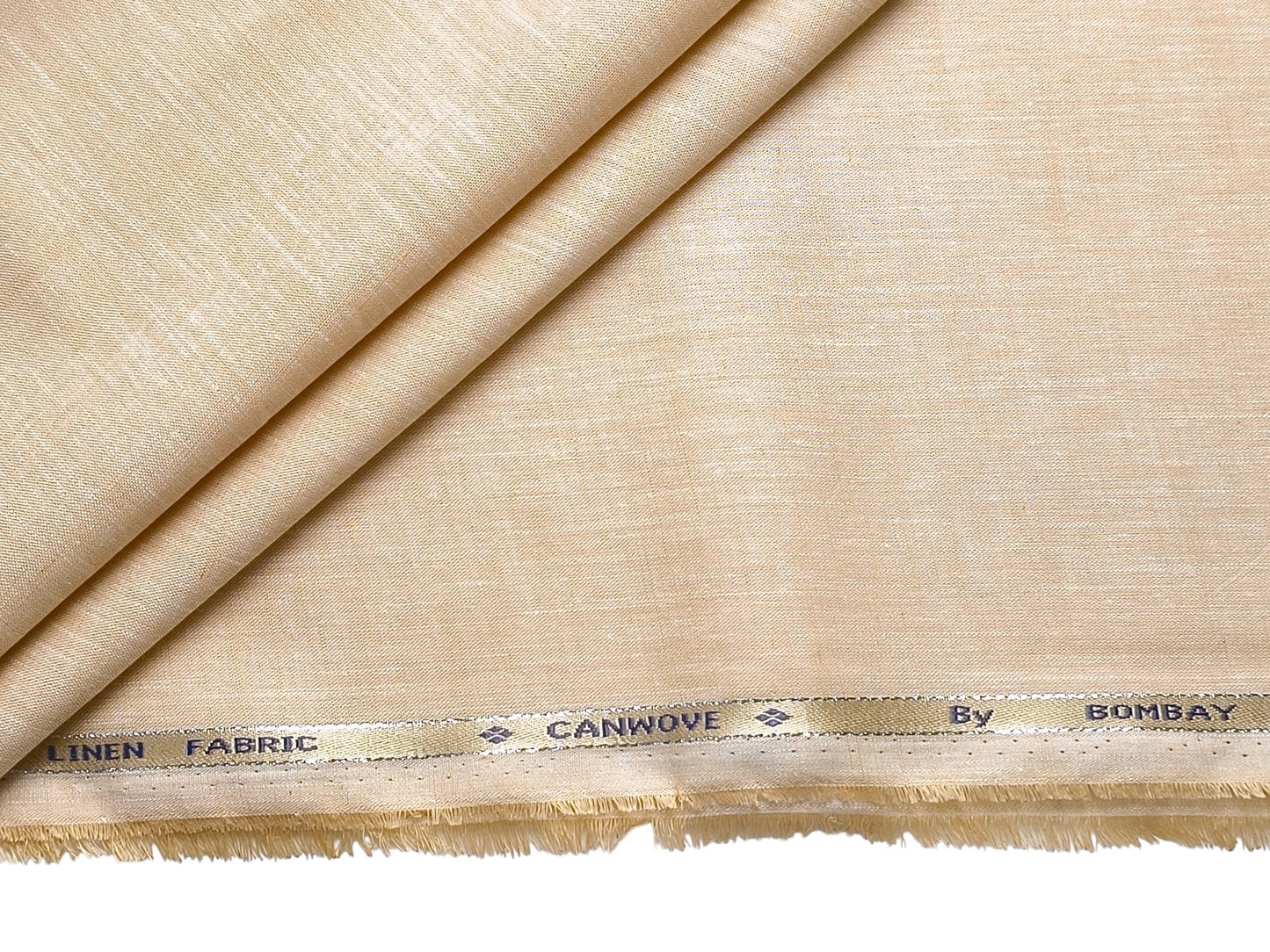 Bombay Rayon Linen Tencel Blended Shirting Fabric (Light Beige, Plain)