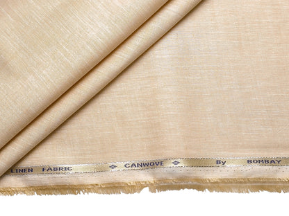 Bombay Rayon Linen Tencel Blended Shirting Fabric (Light Beige, Plain)