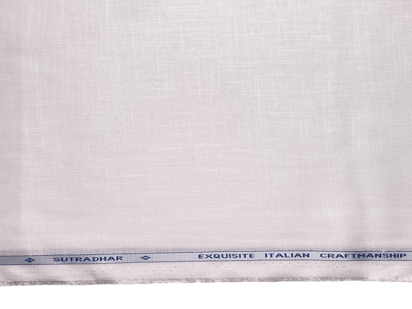 Bombay Rayon Linen Tencel Blended Suiting Fabric (White, Plain)