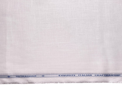 Bombay Rayon Linen Tencel Blended Suiting Fabric (White, Plain)