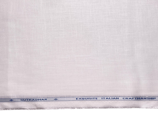 Bombay Rayon Linen Tencel Blended Suiting Fabric (White, Plain)