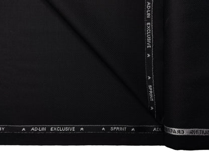 AD-LIN Super 90's Extrafine Merno Wool Blended Suiting Fabric (Black , Textured)