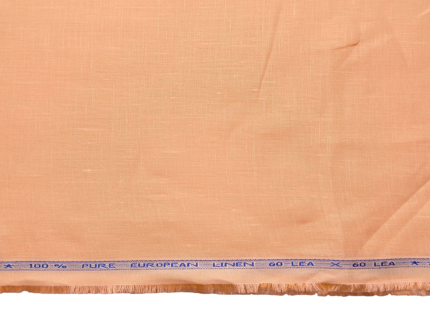 100% Pure Linen 60 LEA Shirting Fabric (Light Orange, Plain)