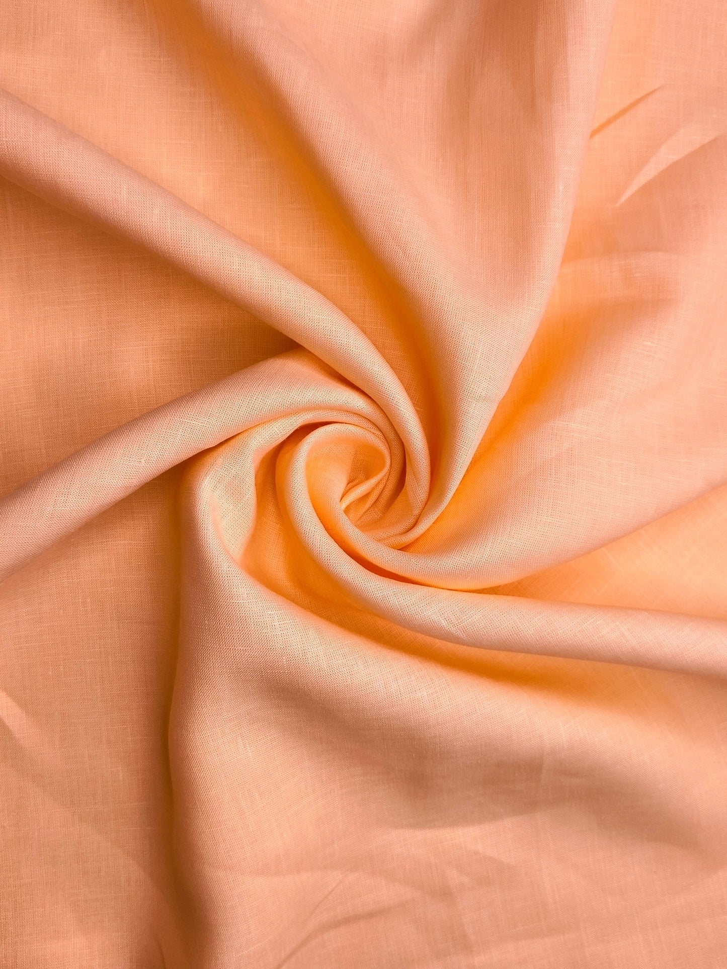 100% Pure Linen 60 LEA Shirting Fabric (Light Orange, Plain)